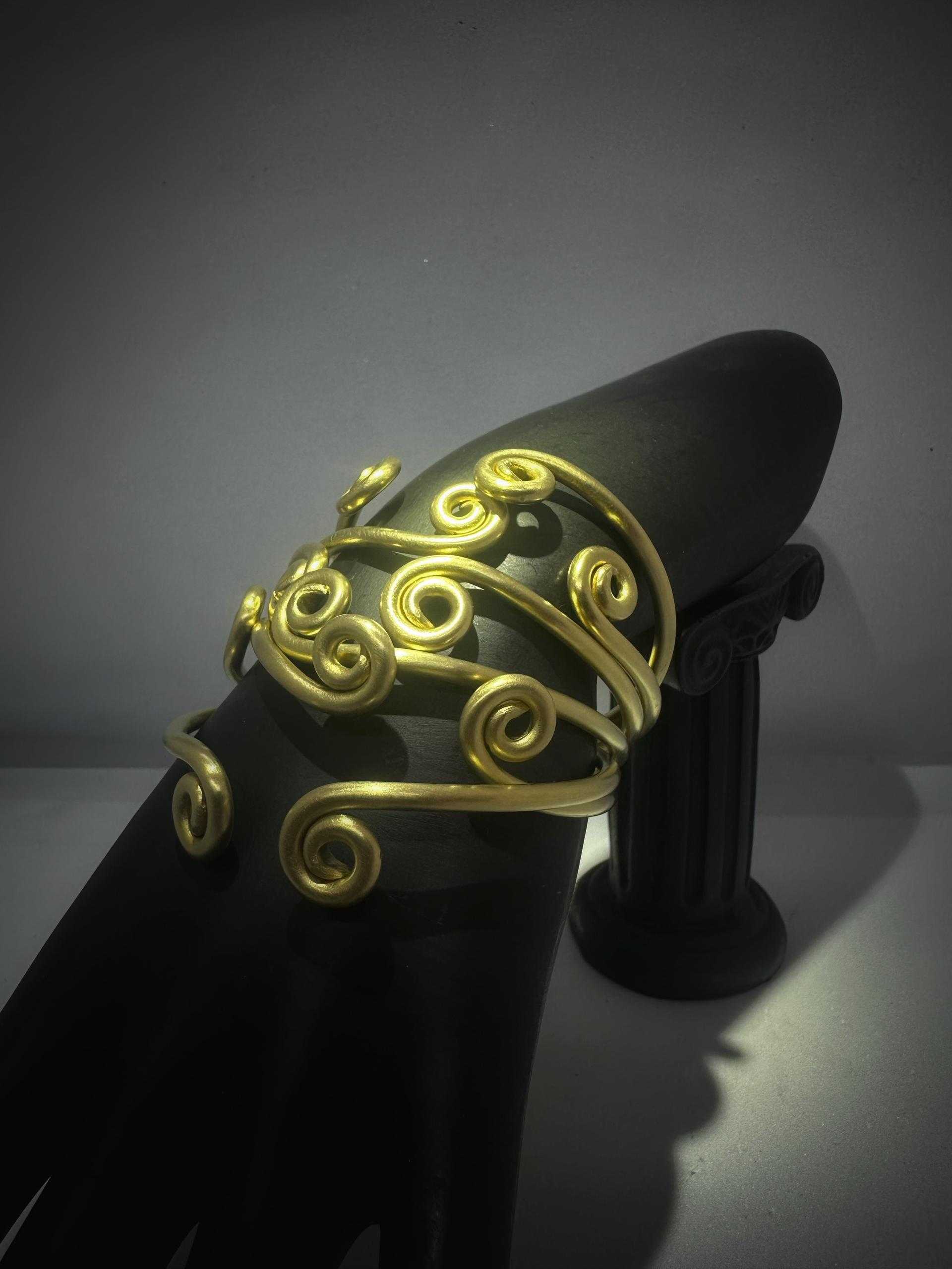 Ram horn Shaped Brass Bracelet