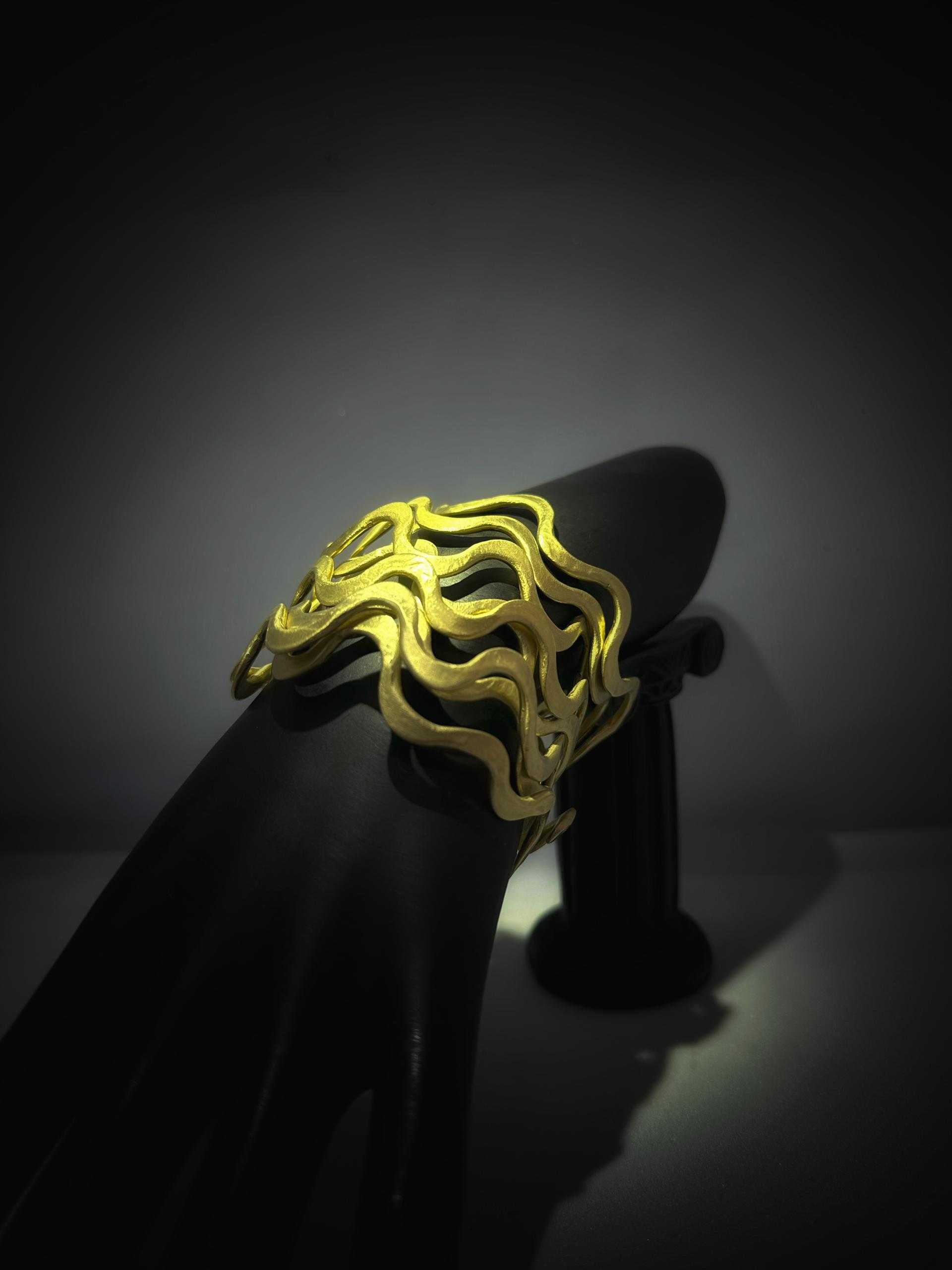 Wave Shaped Brass Bracelet